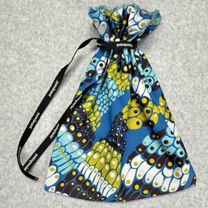 Patagonia Reusable Storage Tie Bag Fish Pattern 13.5x10.5" Stretch Gift Travel
